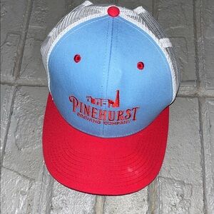 Pinehurst Brewing Hat Cap Carolina Blue & Red Mesh Snapback Golf Heaven w/mark
